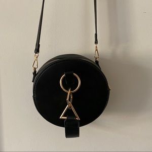 Round Vegan Leather Crossbody Bag